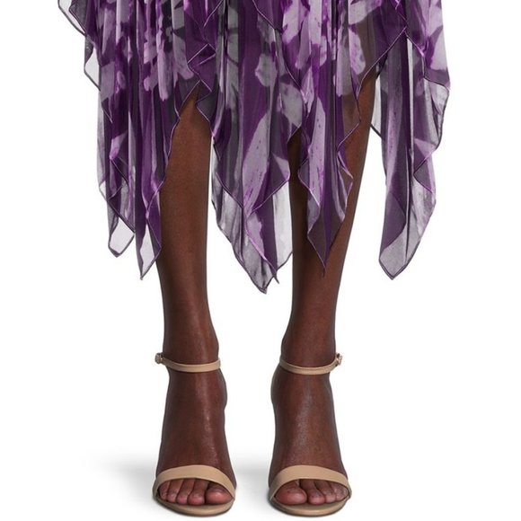 FLOR ET.AL Rossetti $895 Floral-Print Midi strapless sexy Dress 2 - Picture 7 of 13